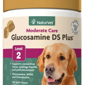 Naturvet Glucosamine DS Plus Level 2 Soft Chews Hip & Joint Dog Supplement-120ct