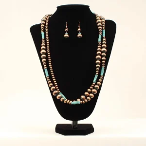 Navajo Copper and Turquoise Necklace Set