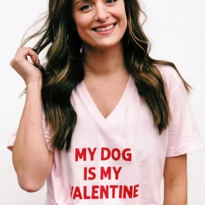 NELLIE MAE | My Dog Is My Valentine V-Neck Tee