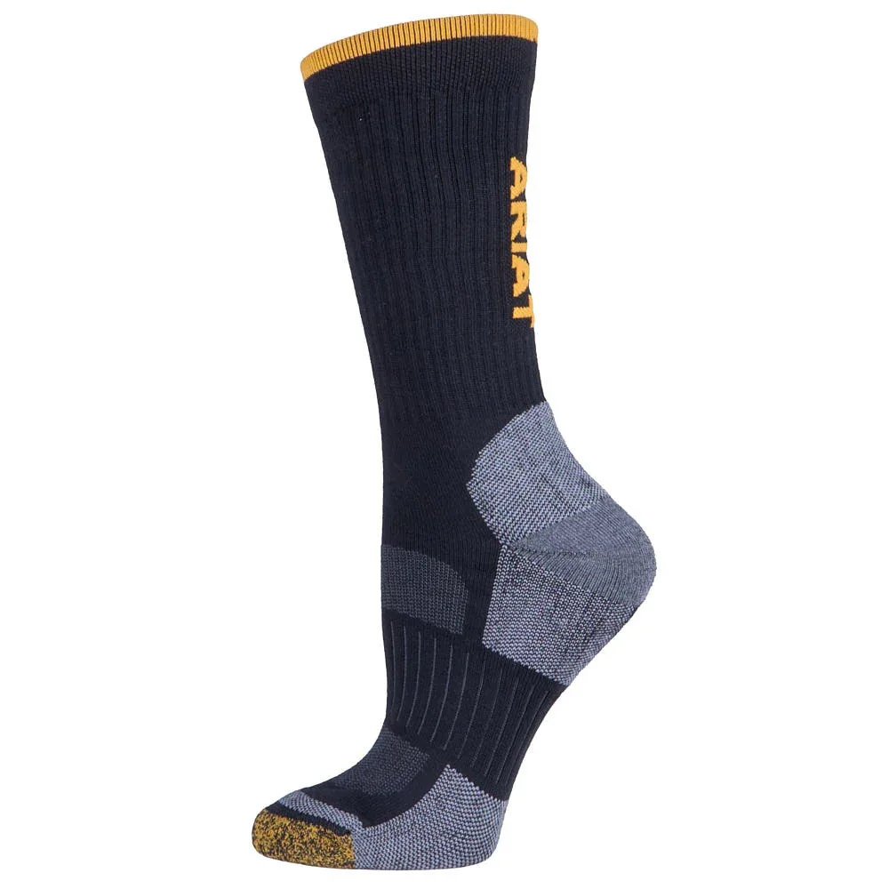 Nester Hoisery Unisex Tek Black High Performance Crew Socks 2 Pack - Image 2