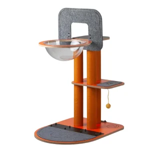New Age Pet® Purr Play Multi_Level Cat Tree with Basketball Hoop & Scratcher