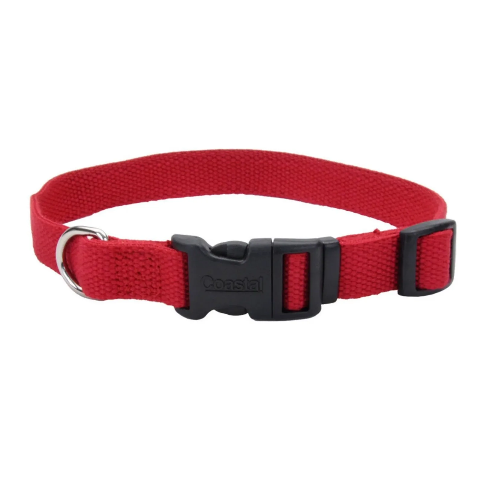 New Earth Soy Adjustable Dog Collar, Cranberry, 1 in x 18-26 in