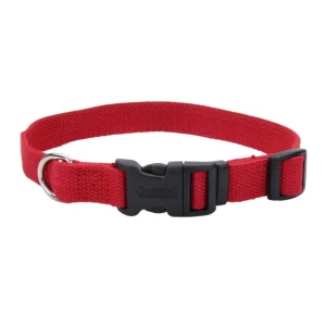 New Earth Soy Adjustable Dog Collar, Cranberry, 3/4 in x 1218 in