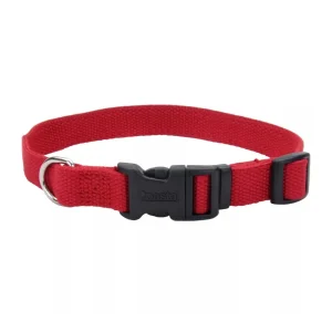 New Earth Soy Adjustable Dog Collar, Cranberry, 5/8 in x 8-12 in