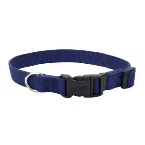 New Earth Soy Adjustable Dog Collar, Indigo, 3/4 in x 12-18 in
