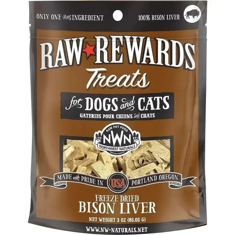Northwest Naturals Bison Liver Freeze-Dried Treats for Dogs and Cats 3oz