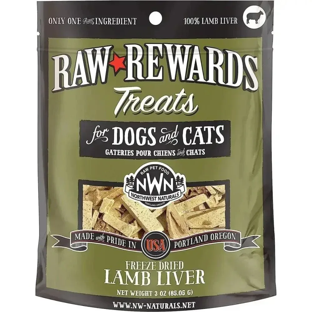 Northwest Naturals Lamb Liver Freeze-Dried Treats for Dogs and Cats 3oz
