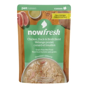 Now Fresh Cat Grain-Free Shredded Chicken + Duck Broth Blends, 2.5 oz each, Case of 24