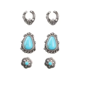 NRS 3-Piece Western Earring Set
