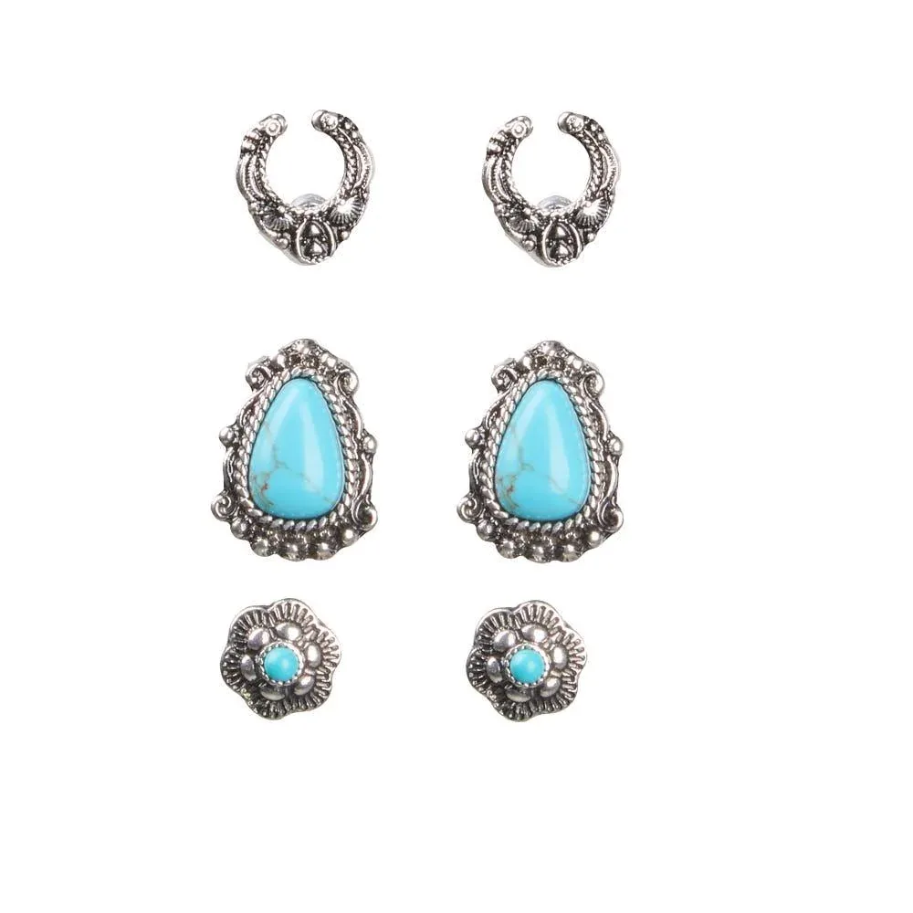 NRS 3-Piece Western Earring Set