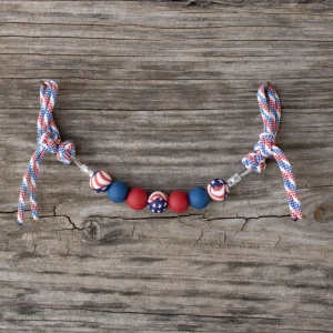 NRS 4th of July Red Blue Silicone Beaded Curb Strap