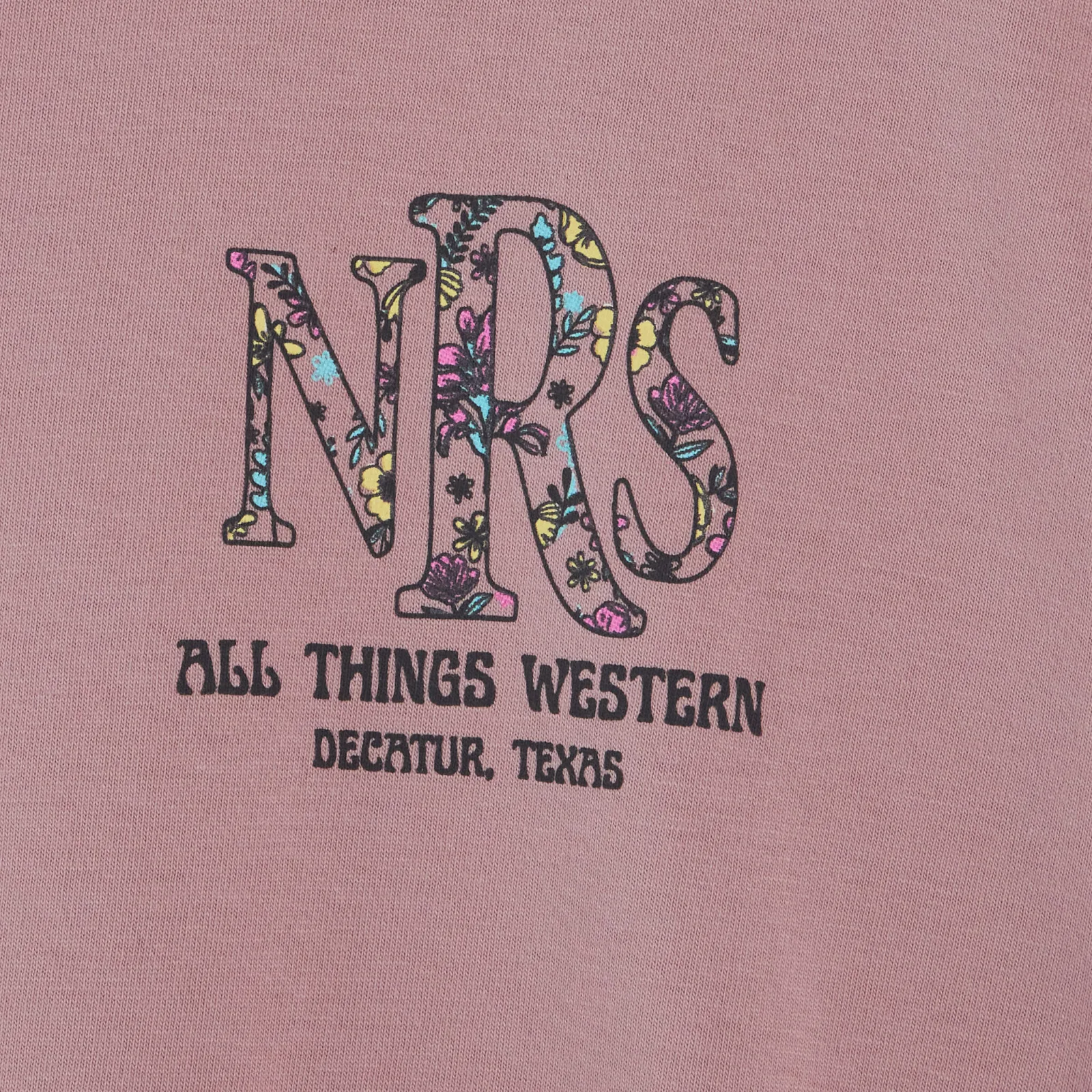 NRS All Things Western Floral Logo Mauvelous Tee - Image 2