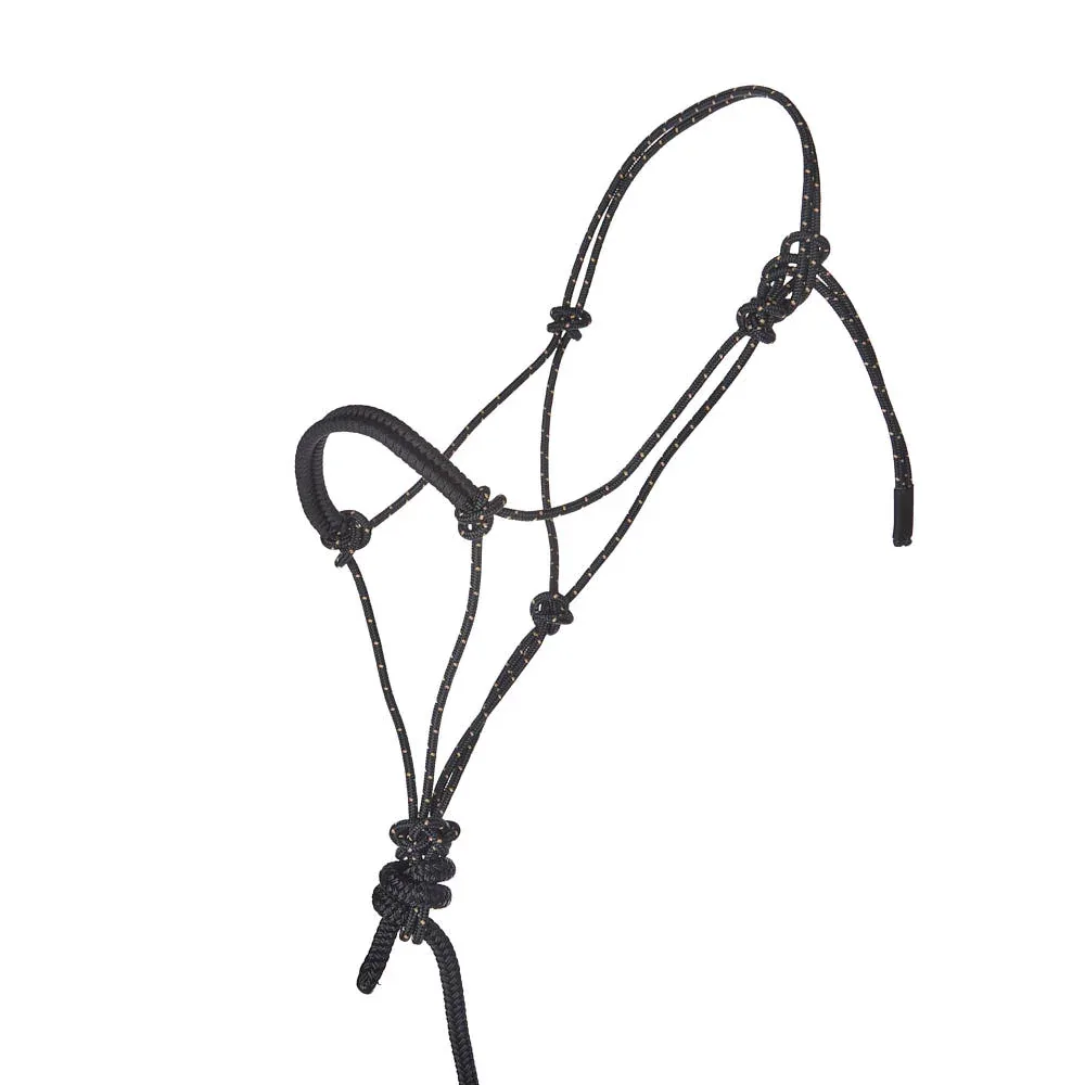 NRS Black Tracer Black Paracord Noseband Rope Halter with Attached 10ft Lead - Image 2