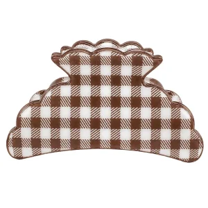 NRS Brown Gingham Hair Clip