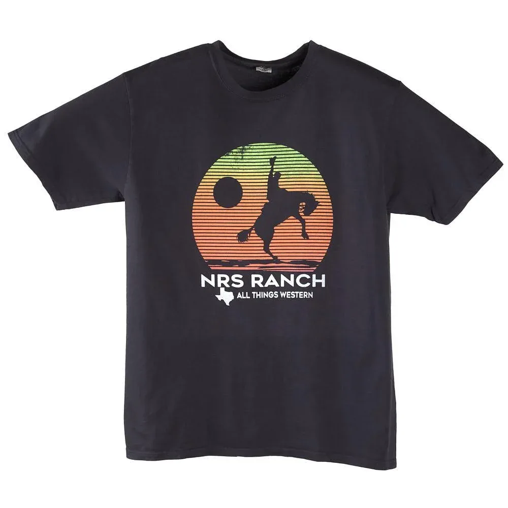 NRS Bucking Horse Sunset Coal Tee Shirt