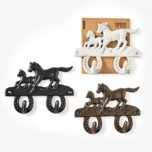NRS Cast Iron Horse Wall Hooks -Black