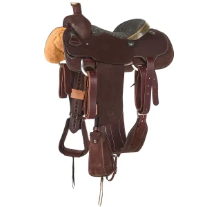 Nrs Competitor Series Chocolate Roughout Calf Roper with Quilted Grey Seat