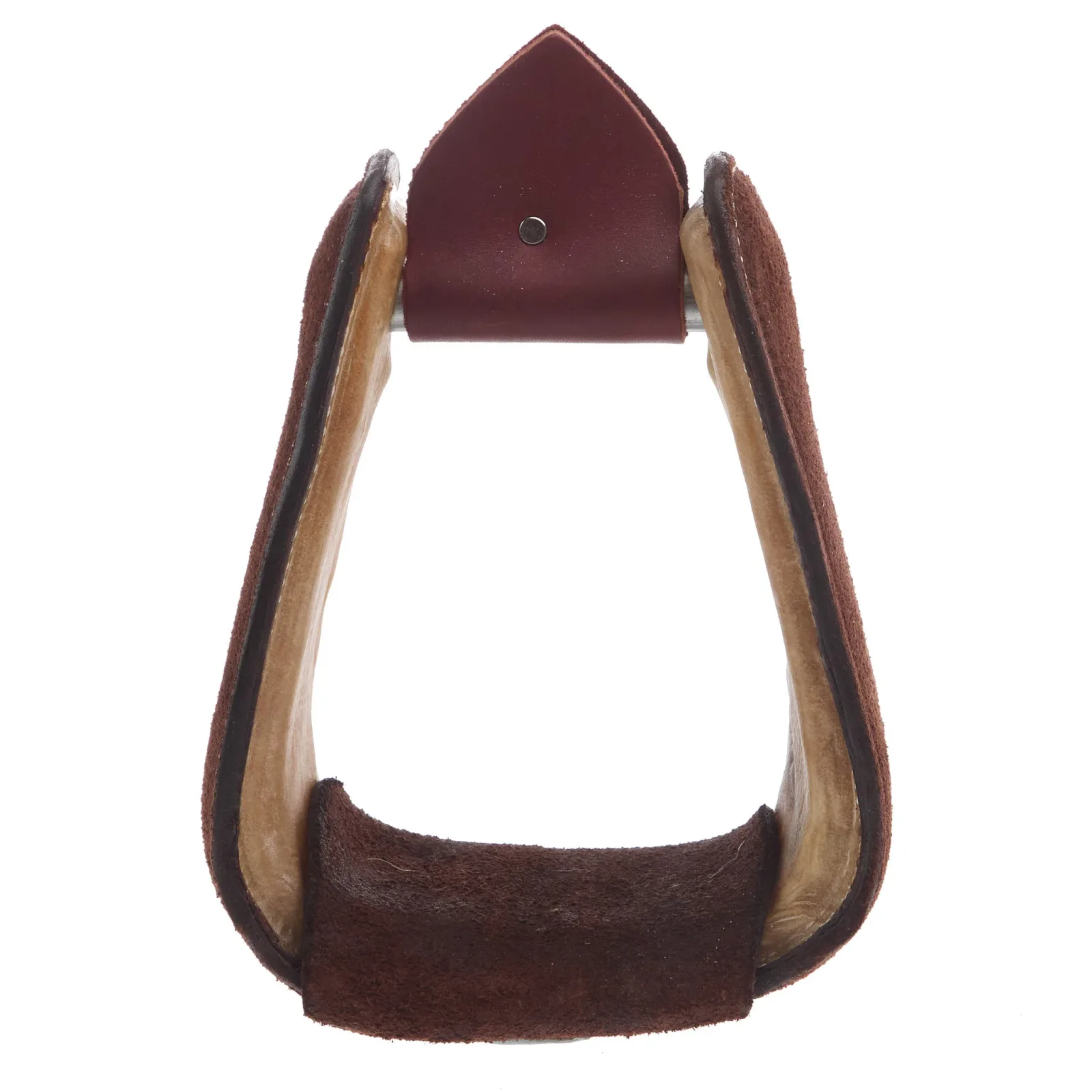 Nrs Competitors Chocolate Roughout Leather and Rawhide Roper Stirrups - Image 2