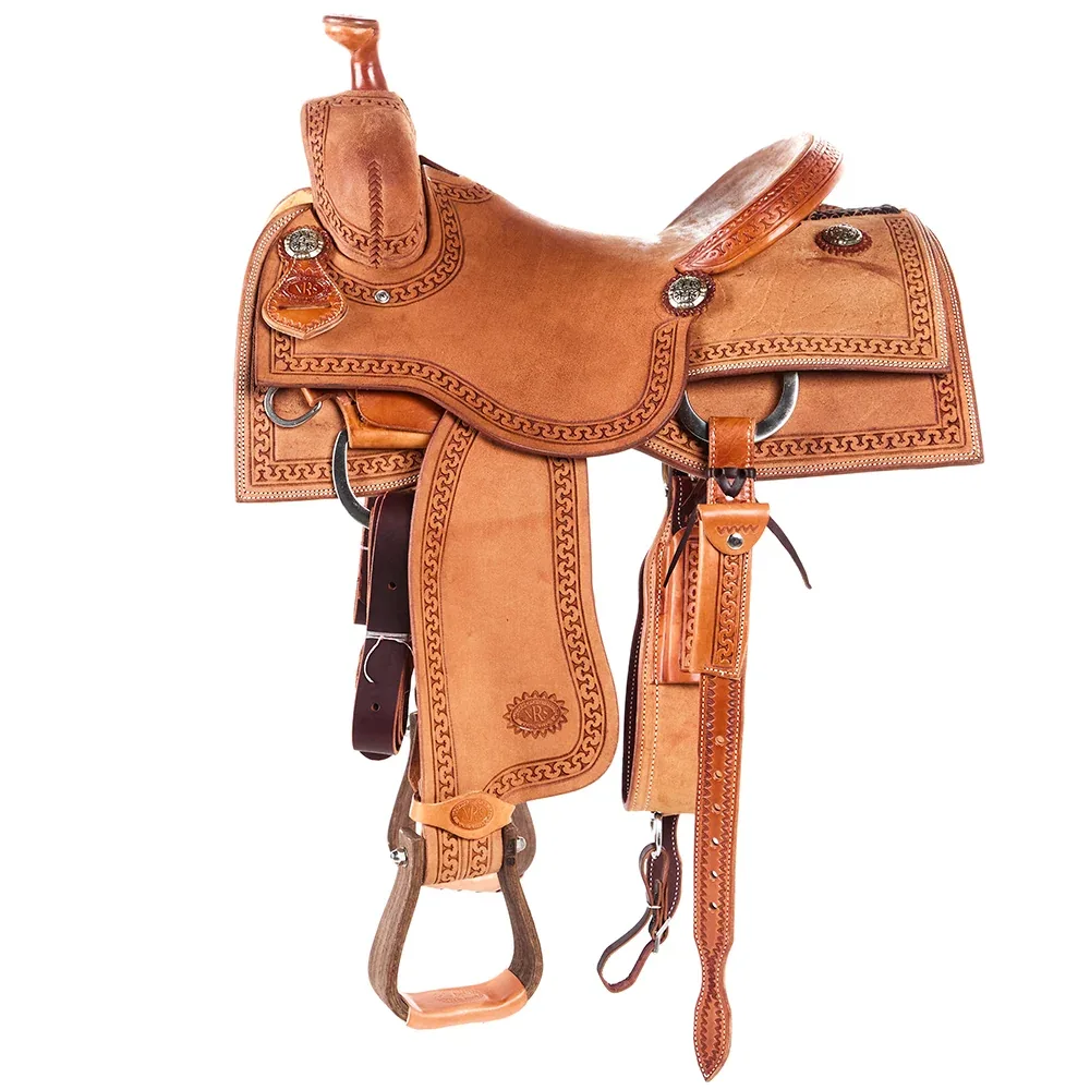 Nrs Competitors Natural Roughout with Full Serpentine Border Versatility Ranch Saddle - Image 2