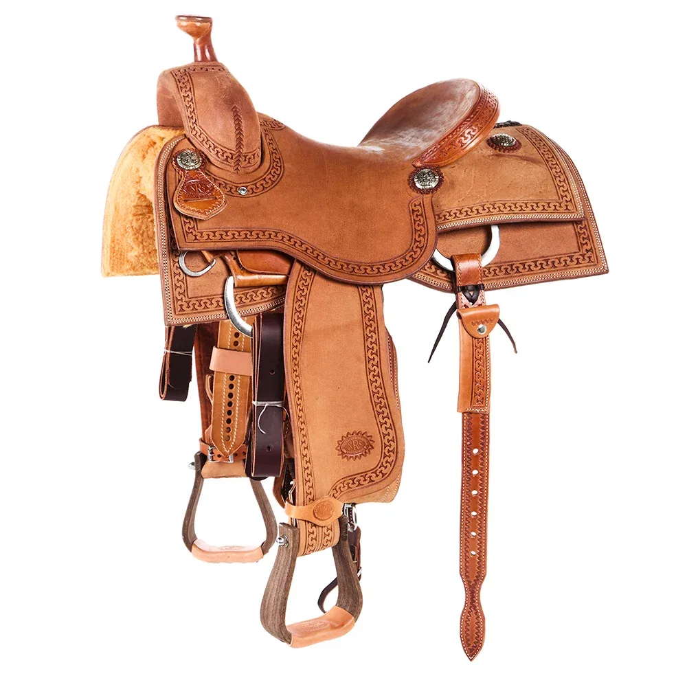 Nrs Competitors Natural Roughout with Full Serpentine Border Versatility Ranch Saddle