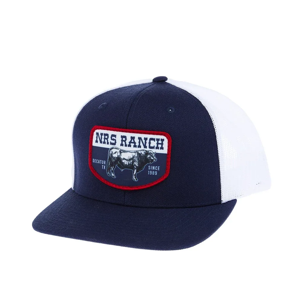 NRS Decatur Ranch Bull Logo Navy & White Cap - Image 2