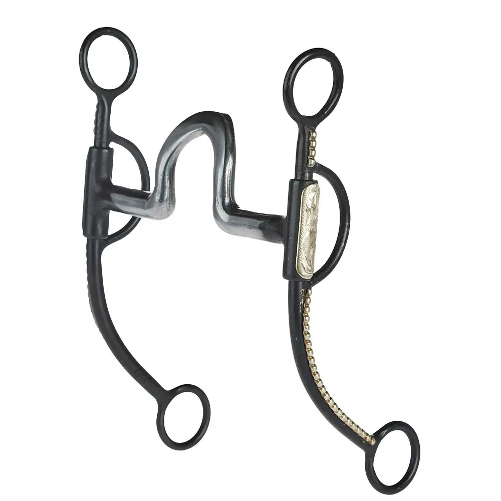 NRS Dotted Black Steel Shank Spoon Bit