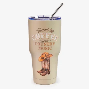NRS Fueled By Coffee and Country Music 30 oz. Stainless Steel Travel Tumbler