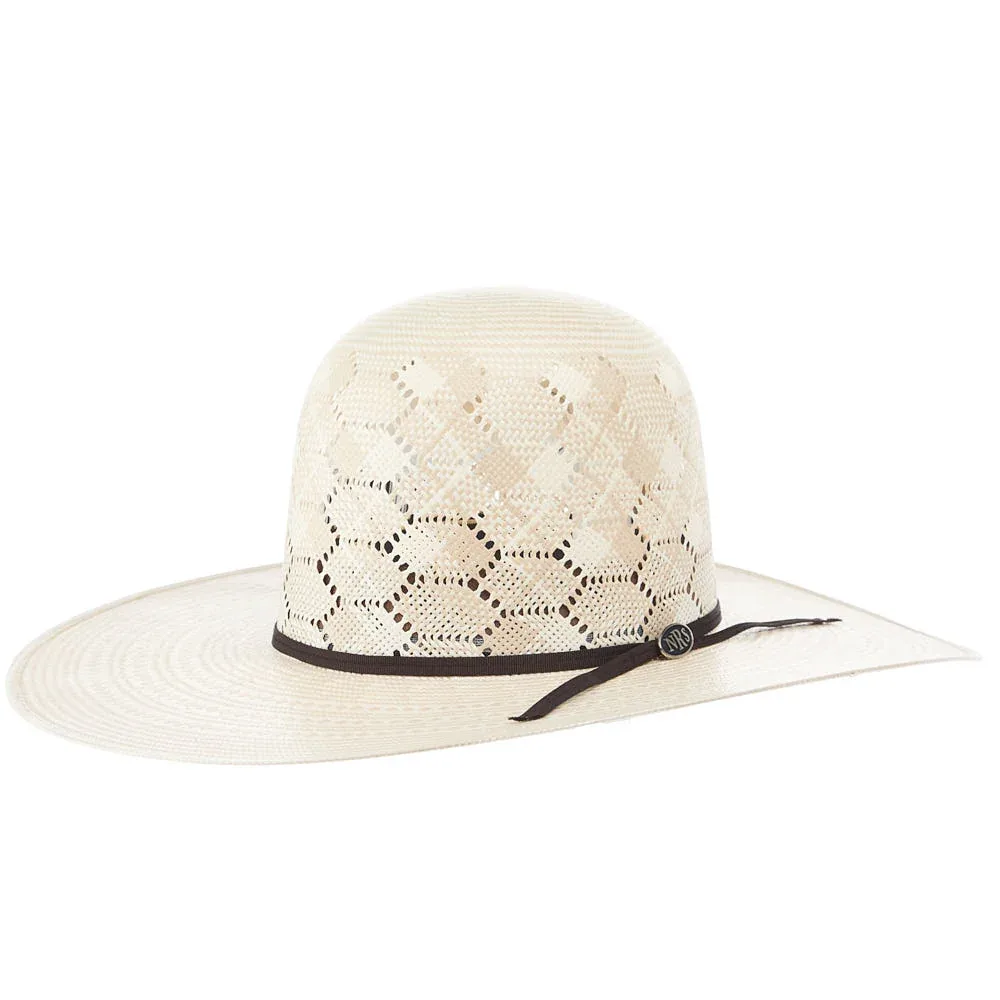 NRS Hats 10X Open Crown 4 1/2in Brim 2 Chord Chocolate Band Straw Hat