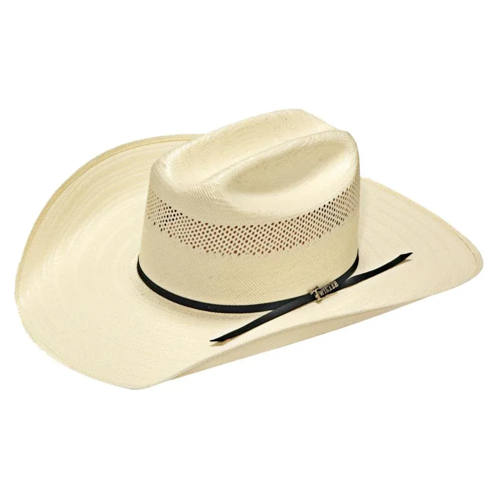 NRS Hats 20X Single Row Vent Ivory Shantung 4 1/4 Inch Brim Precreased Straw Cowboy Hat