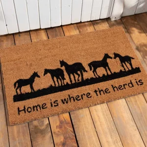 NRS Home is Where the Herd is Horses Coir Doormat