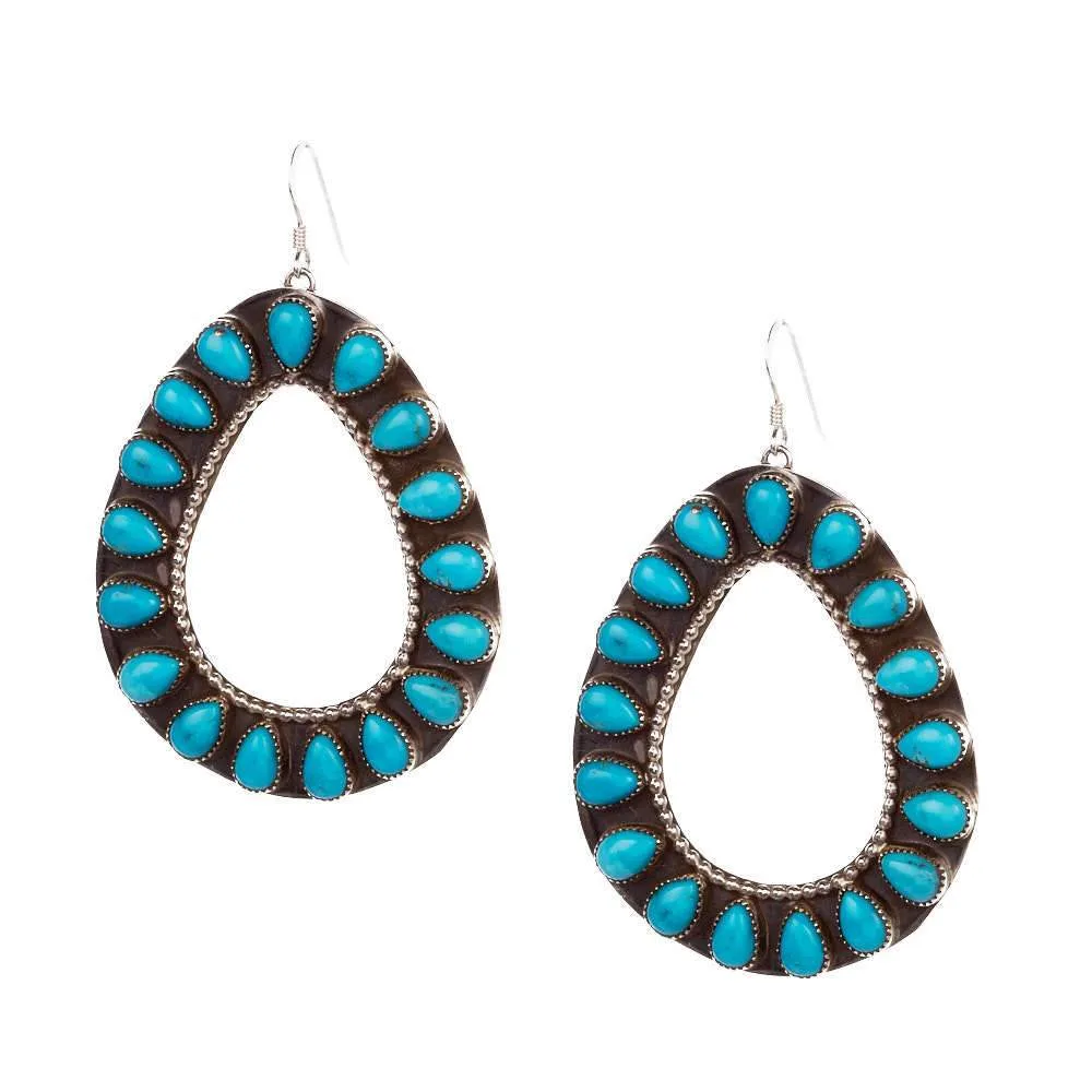 NRS Kingman Turquoise Teardrop Earrings