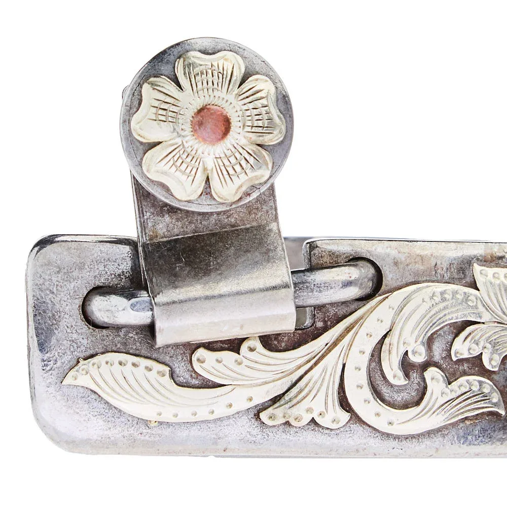NRS Ladies 1in Floral Trim and Copper Dot Spurs - Image 2