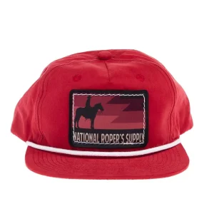 NRS National Ropers Supply Red with White Rope Cap