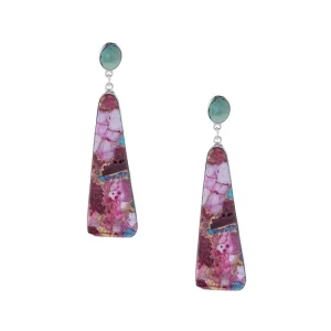NRS Pink Dahlia Dangle Earring