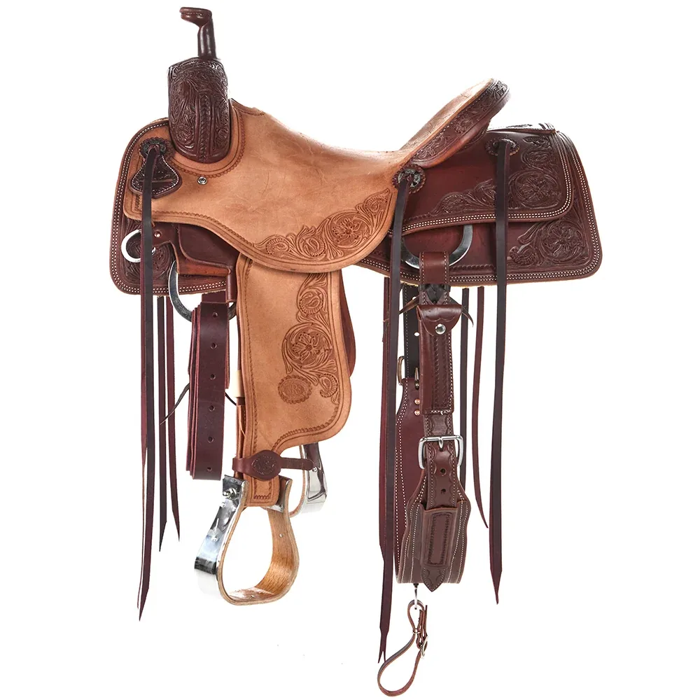 Nrs Pro Series Floral Tooled Combo Ranch Cutter Saddle - Image 2