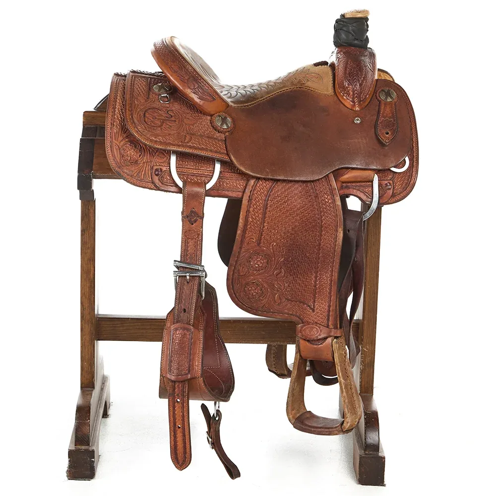 Nrs Pro Series Used 14.5in 7/8 Breed Combo Tooled Team Roper - Image 2
