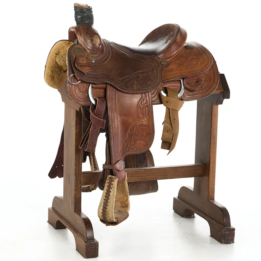 Nrs Pro Series Used 14.5in Floral and Wide Border Tooled Team Roper