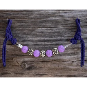 NRS Purple Crackle Leopard Silicone Beaded Curb Strap