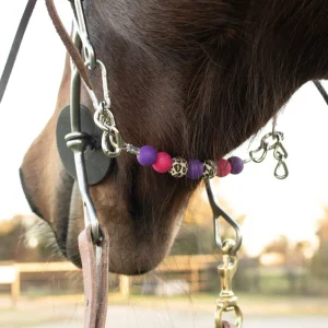 NRS Purple Pink Leopard Silicone Beaded Gag Chain Curb Strap