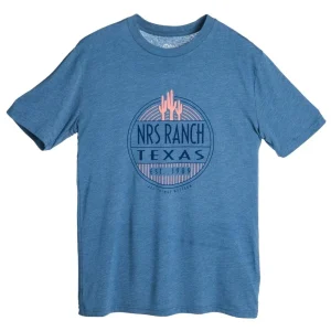 NRS Ranch Cactus Logo Denim Blue Tee