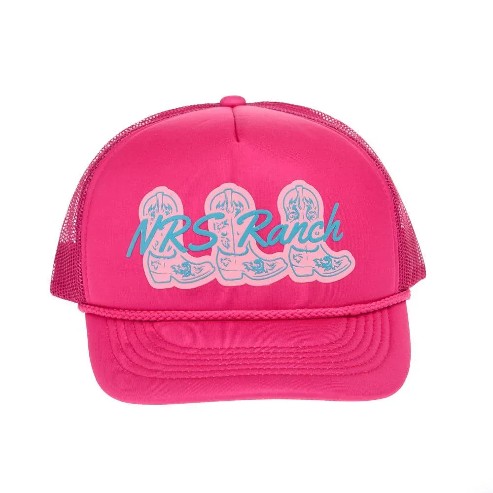 NRS Ranch Cowgirl Boots Hot Pink Foam Cap