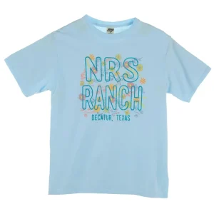 NRS Ranch Decatur TX Floral Logo Powder Blue Tee