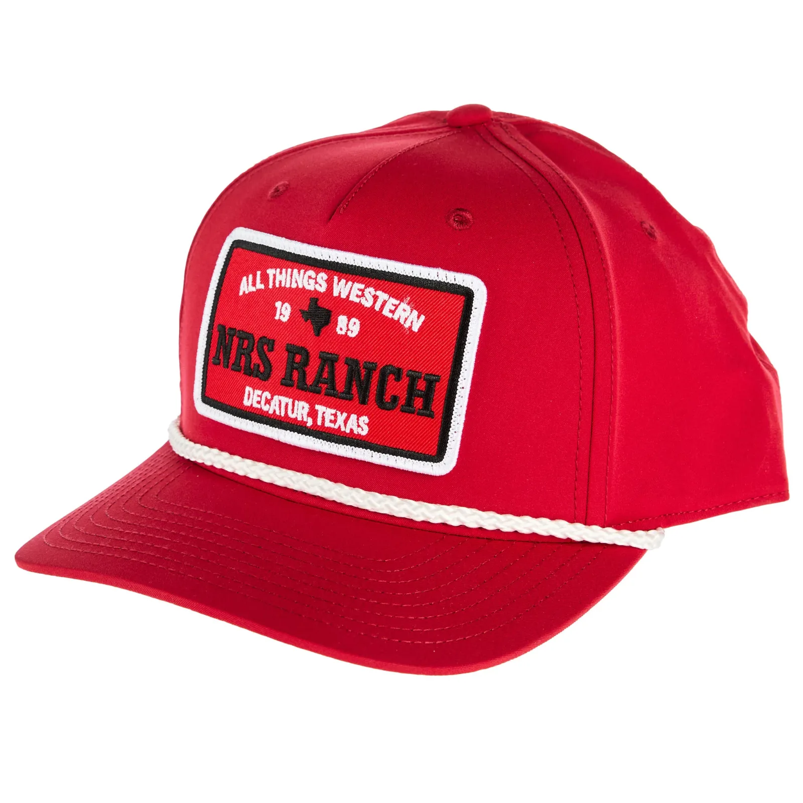 NRS Ranch Red White Embroidered Patch Cap - Image 2