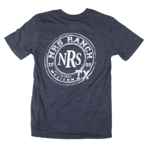 NRS Ranch TX Navy Round Logo Tee Shirt