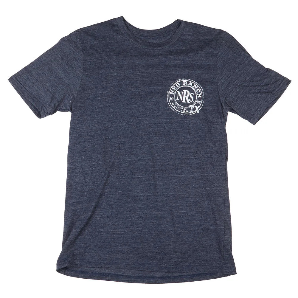 NRS Ranch TX Navy Round Logo Tee Shirt - Image 2