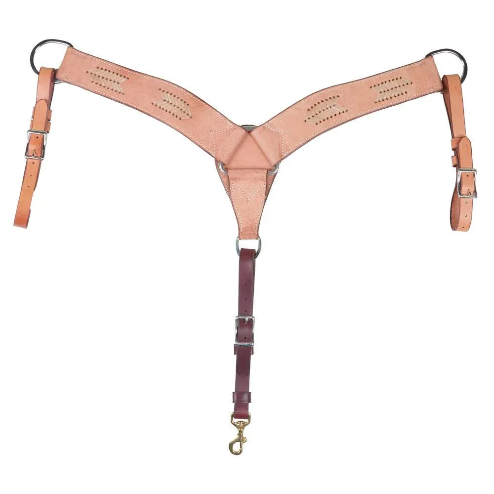 NRS Roughout Breast Collar with Rawhide Accents