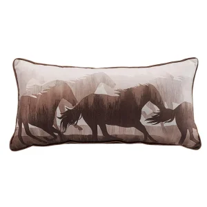NRS Sepia Tone Running Horse Lumbar Pillow (