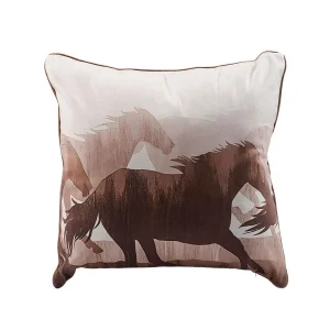 NRS Sepia Tone Running Horse Pillow Cushion