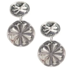 NRS Sterling Silver Concho Drop Post Earrings