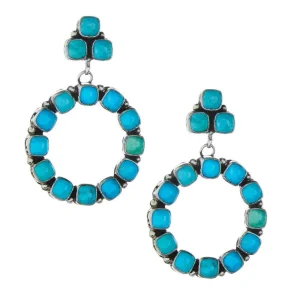 NRS Sterling Silver Turquoise Drop Earrings